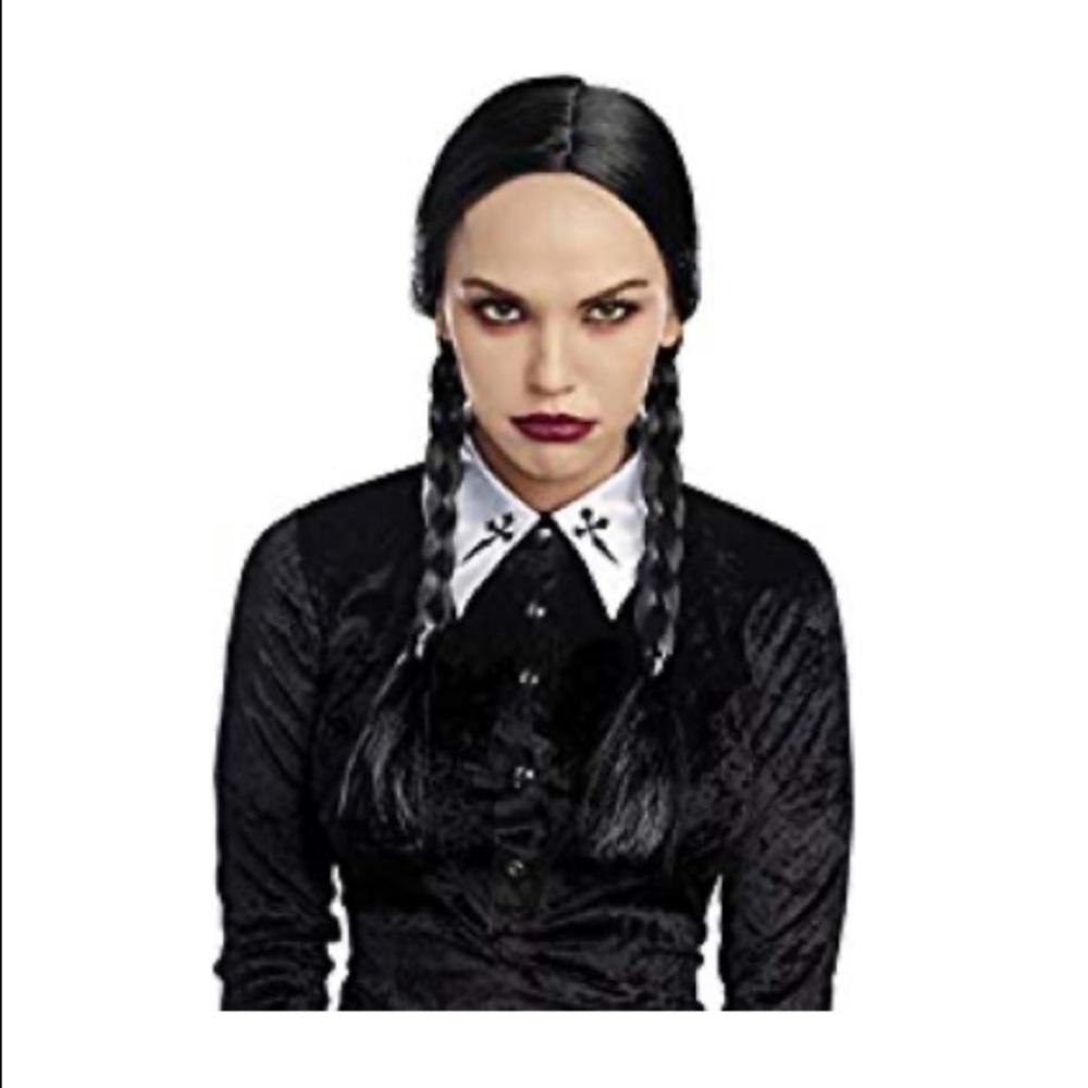 Wednesday Addams Costume Dress w/ Wig